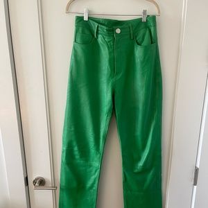 Remain Birger Christensen Green Leather Pants